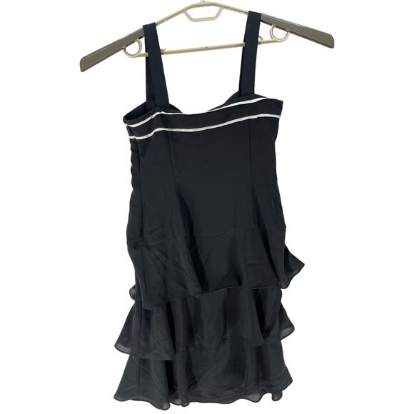 Ann Taylor LOFT Midi Tiered Dress 6 Black Layered Hem Sleeveless Prom HOCO Y2K - Picture 3 of 7